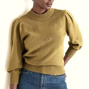 Madewell Dotted Puff-Sleeve Sweater